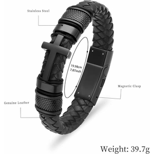 Edelstahl Kremations-Schmuck Kreuz-Urnen-Armband für Asche für Frauen Männer Andenken Gedenk-Manschettenarmband - Product Image 2