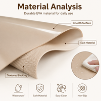Tapis de protection pour tiroirs et étagères en EVA, surface lisse beige, antidérapant, imperméable, facile à découper, pour rangement de cuisine