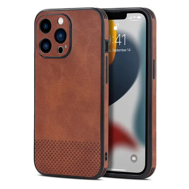 MAXUN PU Leather Shockproof Mobile Phone Case for iPhone 14 13 12 11 Plus Pro Max Cover Phone Case Luxury