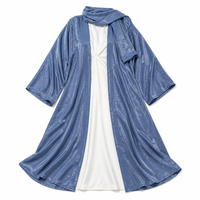 Luxe dames Abaya van glimmende fluweel, eenvoudige elegante bescheiden Dubai moslimjurk voor bruiloften - ODM