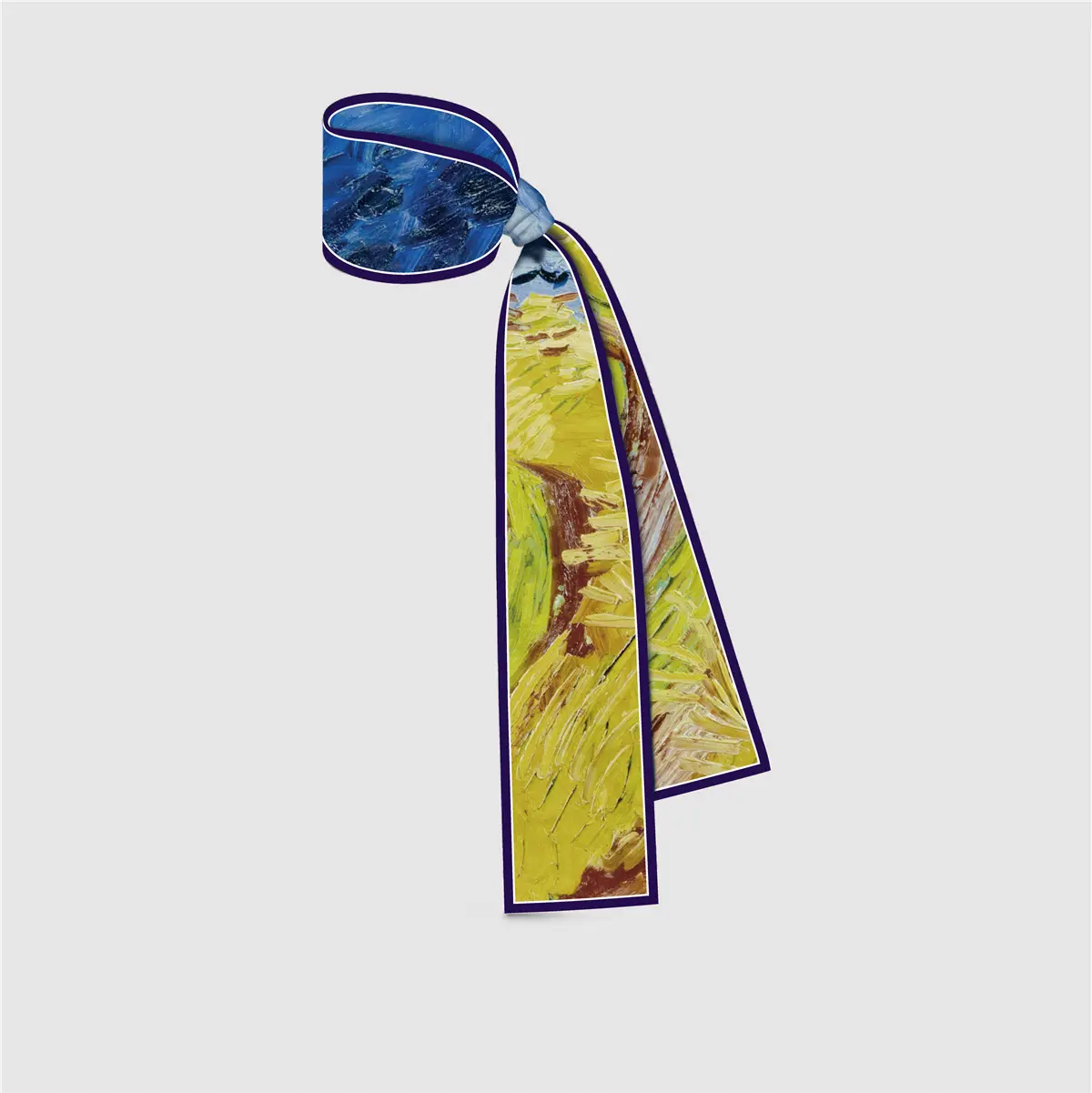 Фабричный женский модный шарф с принтом, Шелковый атласный шарф Van Gogh