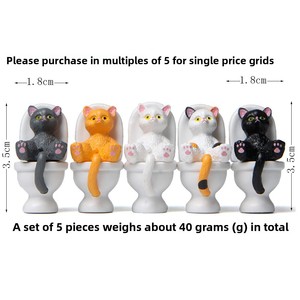 سلسلة مجسمات القطط الراتنجية العابرة للحدود بوضعيات الجلوس/الاستلقاء، مجسمات سيارة ثلاثية الأبعاد مضحكة للزينة - Product Image 6