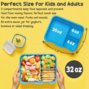 HEY Life ENJOY Moment กล่องอาหารกลางวันเก็บความร้อนแบบสุญญากาศพร้อมขวดสำหรับเด็ก3ช่องสะอาดง่ายไม่เหมือนใคร - Product Image 3