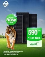 Panel Solar Jinko de 590W Tipo N de 144 Celdas para Techo, en Existencia en Almacén de CA