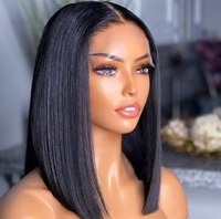 Perruque Bob Courte en Gros 13x4 HD Lace Front Coupe Pixie Noir Naturel Cheveux Humains Vierges Vietnamiens Non Traités pour Fournitures Capillaires