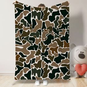 Personalized Mallard Duck <b>Throw</b> Custom Sublimation Vintage Western Camo Print Flannel <b>Blanket</b> for Travel - Product Image 3
