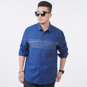 เสื้อเชิ้ตแขนยาวผู้ชายทรงหลวมสไตล์ลำลองแฟชั่นสำหรับคนอ้วน - Product Image 6