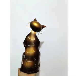 ออกแบบใหม่แมวจัดแต่งทรงผมโลหะชั้นวางไวน์เครื่องประดับโมเดิร์นสไตล์ยุโรป Minimalist ผู้ถือไวน์ตกแต่ง - Product Image 6