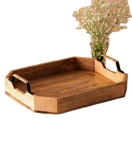 Plateau de service en bois rectangulaire, design minimaliste, fait main, en bois massif, pour la présentation de plats lors de fêtes - Product Image 1