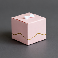 Emballage cadeau Boîte colorée Petites mini-boîtes Boîtes en papier de laminage mat de feuille d'or Boîtes en papier rose chocolat bonbon
