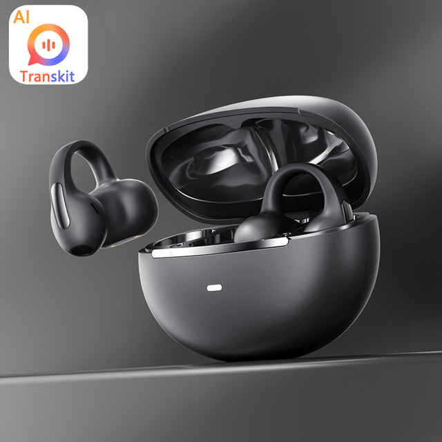 AI Open Ear Earbuds 156+ Languages Translation Ear-Clip Wireless for 5.4 ENC IPX4 Waterproof 5-10 Hours Battery Sports M136