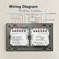 Interrupteur intelligent WiFi UBARO pour rideaux, application Tuya Smart Life, commande tactile, stores enrouleurs électriques motorisés, interrupteur mural, Alexa