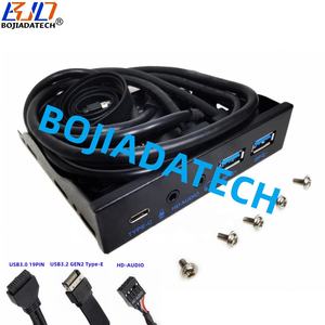 لوحة أمامية لفتحة محرك الأقراص المرنة مقاس 3.5 بوصة مع منفذي USB 3.<span class=keywords><strong>2</strong></span> من النوع A بسرعة 5 جيجابت/ثانية + موصل TYPE-C بسرعة 10 جيجابت/ثانية + صوت عالي الجودة لعلبة الكمبيوتر - Product Image 2