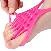 Séparateur d'orteils extensible pour soins des pieds, redresseur d'hallux valgus, bleu/rose, taille unique, TPR pour la relaxation musculaire