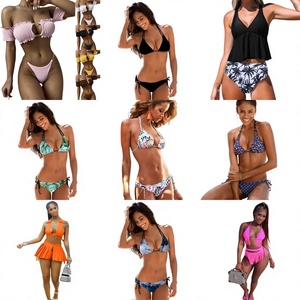 Custom Modest Sexy Bandeau <b>Bikini</b> <b>Set</b> Solid Beachwear Swimsuits for Women Wholesale Summer All Sizes - Product Image 1