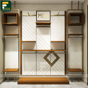 ชั้นวางเสื้อผ้าแบบลอยตัวสำหรับร้านค้าเสื้อผ้าสมัยใหม่ ตู้แขวนเสื้อผ้าแบบรางลอยตัว ผนังโชว์สินค้า - Product Image 1