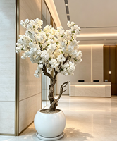 Arbre artificiel en fleurs de cerisier en soie pour la décoration de la maison et les mariages (vente en gros) |   Logo personnalisé Branche de fleur