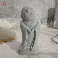 Estatua de Bodhisattva Ksitigarbha de Mármol Estilo Japonés, Decoración Budista para Jardín Zen, Estatua de Monje Pequeño de Mármol