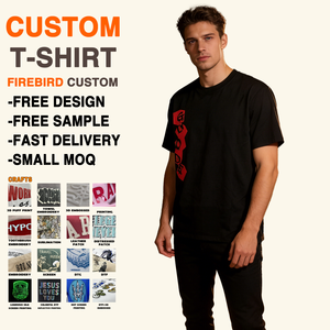 T-Shirt a Maniche Corte in Cotone Lavorato a Maglia con Colletto a O, Design Personalizzato con <span class=keywords><strong>Stampa</strong></span> a Trasferimento Termico, Stile Streetwear di Alta Qualità - Product Image 1