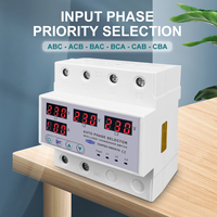 Relais de protection de courant et de tension réglable 100A TOMZN 3 phases 3P+N sur rail DIN, sélecteur de phase, protection contre les surtensions et les sous-tensions