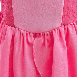 Nuevo Vestido de Princesa Rosa con Mangas Abullonadas de Encaje para Niñas, Disfraz de Cosplay de Cuento de Hadas para Fiesta de Cumpleaños, Actuación en Escenario, Carnaval - Product Image 4
