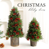 Vente en gros d'usine 18*18*32cm PE Cône de pin durable Ornements de Noël de bureau Scène de vacances Décoration de table d'arbre