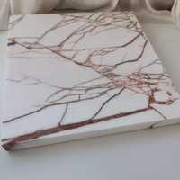 Dalle décorative en marbre blanc à veines rouges, bloc de pierre naturelle, base de fontaine en marbre ornemental, luxueuse, écologique, imperméable pour villa