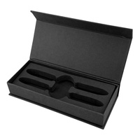 Vente en gros de boîte à stylo unique en carton noir mat cadeau promotionnel présentateur de stylo en stock bon pour Logo personnalisé PKG003