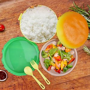 Lonchera Infantil con Diseño de Dibujos Animados, Caja Bento de Doble Capa para Hamburguesas, Apta para Microondas, con Sellado, para Estudiantes, Cocina y Comidas al Aire Libre - Product Image 5