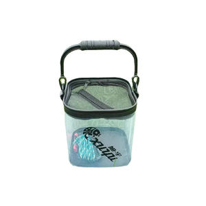 Seau de pêche pliable épaissi avec couvercle, rouge, en EVA, portable, pour poissons vivants, multi-usages, pour usage extérieur - Product Image 2