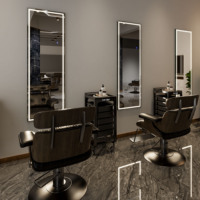 Dressing de beauté corporel moderne à 3 modes de couleur avec lumière LED, miroir de salon de coiffure sur toute la longueur