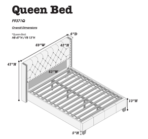 Modern Adjustable <b>Convertible</b> Luxurious Soft Queen <b>Bed</b> in Blue Gray - Product Image 6