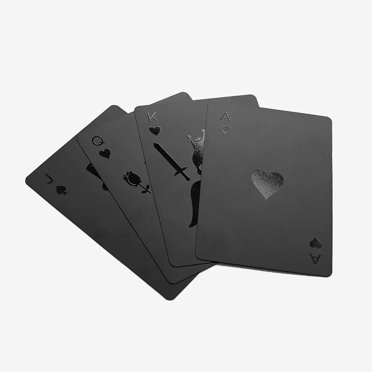 Vente en gros de cartes de visite de poker portables en métal noir personnalisées pour les cadeaux de fête de mariage des Fêtes