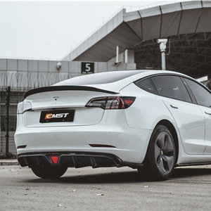 CM Style Carbon Fiber Rear Bumper Lip <strong>Diffuser</strong> Spoiler for Tesla <strong>Model</strong> <strong>3</strong> 2016-2021 - Product Image 3