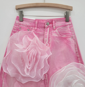 Nuova estate <span class=keywords><strong>gonna</strong></span> asimmetrica in Denim 3D fiori moda Design vita alta <span class=keywords><strong>gonna</strong></span> Midi Denim per le donne <span class=keywords><strong>con</strong></span> <span class=keywords><strong>frange</strong></span> - Product Image 3