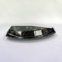 JY-87102 Extra große Sushi-Boote einweg-Sushi-Container aus Kunststoff schwarzfarbene Lebensmittelbehälter Kunststoff-Sushi-Boot