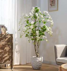Arbre artificiel de <span class=keywords><strong>jasmin</strong></span> étoilé, plante artificielle Trachelospermum Jasminoides, arbre à fleurs blanches pour la décoration intérieure du salon - Product Image 5
