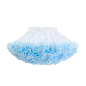 Venta al por mayor faldas para niños Falda plisada de niveles arco niño tutú de alta calidad bebé niña capa falda de tul niños caliente <span class=keywords><strong>rosa</strong></span> azul oscuro tutú - Product Image 6