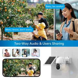 4G Solar Powered Outdoor <b>CCTV</b> IP <b>Camera</b> 3MP <b>Ptz</b> with Night Vision Two-Way Audio Weatherproof IP66 for Day Night Monitoring - Product Image 5