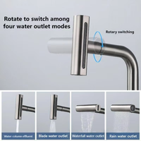 Robinet de cuisine monocommande gris anthracite en acier inoxydable avec douchette extractible, eau chaude et froide, vente en gros usine