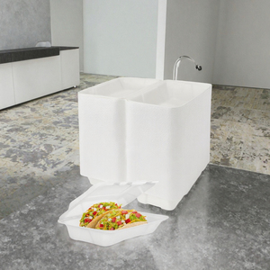 Compostable Bagasse Taco Food Container With Lid Disposable <b>Paper</b> Meal <b>Tray</b> 750ml Modern Takeaway Box - Product Image 3