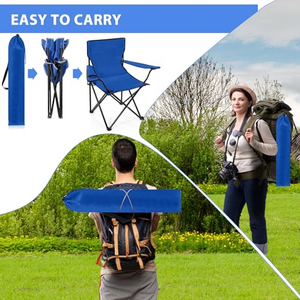 Chaise de pêche pliante robuste avec cadre en acier pour camping, barbecue, pique-nique, jardin, voyage, enfants, automne, hiver - Product Image 4