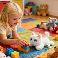 Gato de Peluche Inteligente con IA, Juguete de Peluche Suave y Blandito, Juguete Robot Interactivo con Sensor Táctil para Niños, Aprendizaje Temprano