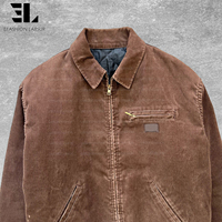 LARSUR Veste de travail en velours côtelé lourd personnalisée avec doublure Quilte Work Wear Worker Corduroy Hunting Kore Coat