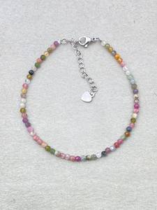 Pulsera de Turmalina Sandía, Joyería Delicada con Piedras Preciosas, Cuentas Microfacetadas, Pulsera de Cristal, Joyería Minimalista, Pequeñas Piedras Preciosas - Product Image 3