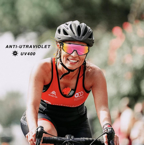 Lunettes de soleil de sport UV400 personnalisées en gros, monture PC blanche de haute qualité, avec étui, pour la course, le cyclisme, l'escalade et la montagne - Product Image 3