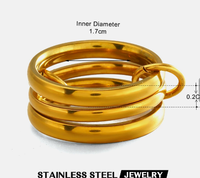 Bague multicouche tendance hip-hop pour femme en acier inoxydable inaltérable, anneaux empilables simples pour le quotidien et les fêtes