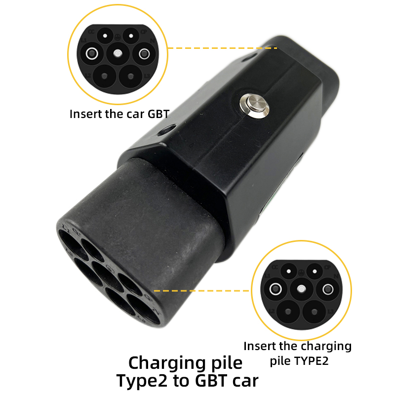 Adaptador EV AC 16A 32A 380V Tipo 2 Soquete Converta para Plugue Masculino GBT para Carro Chinês GB/T