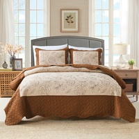 Couvre-lit et édredon de luxe brodés à motifs floraux avec taie d'oreiller pour ensemble de literie domestique
