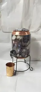 Distributeur d'eau en cuivre de grande capacité fabriqué en Inde, durable et élégant, disponible en formes et en designs personnalisés - Product Image 2